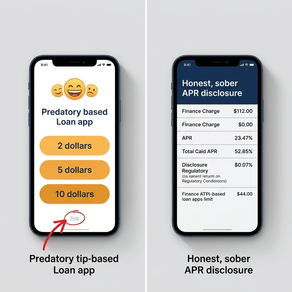 Bar chart comparing the 73% tip uptake rate to apps' marketing language describing tips as entirely optional